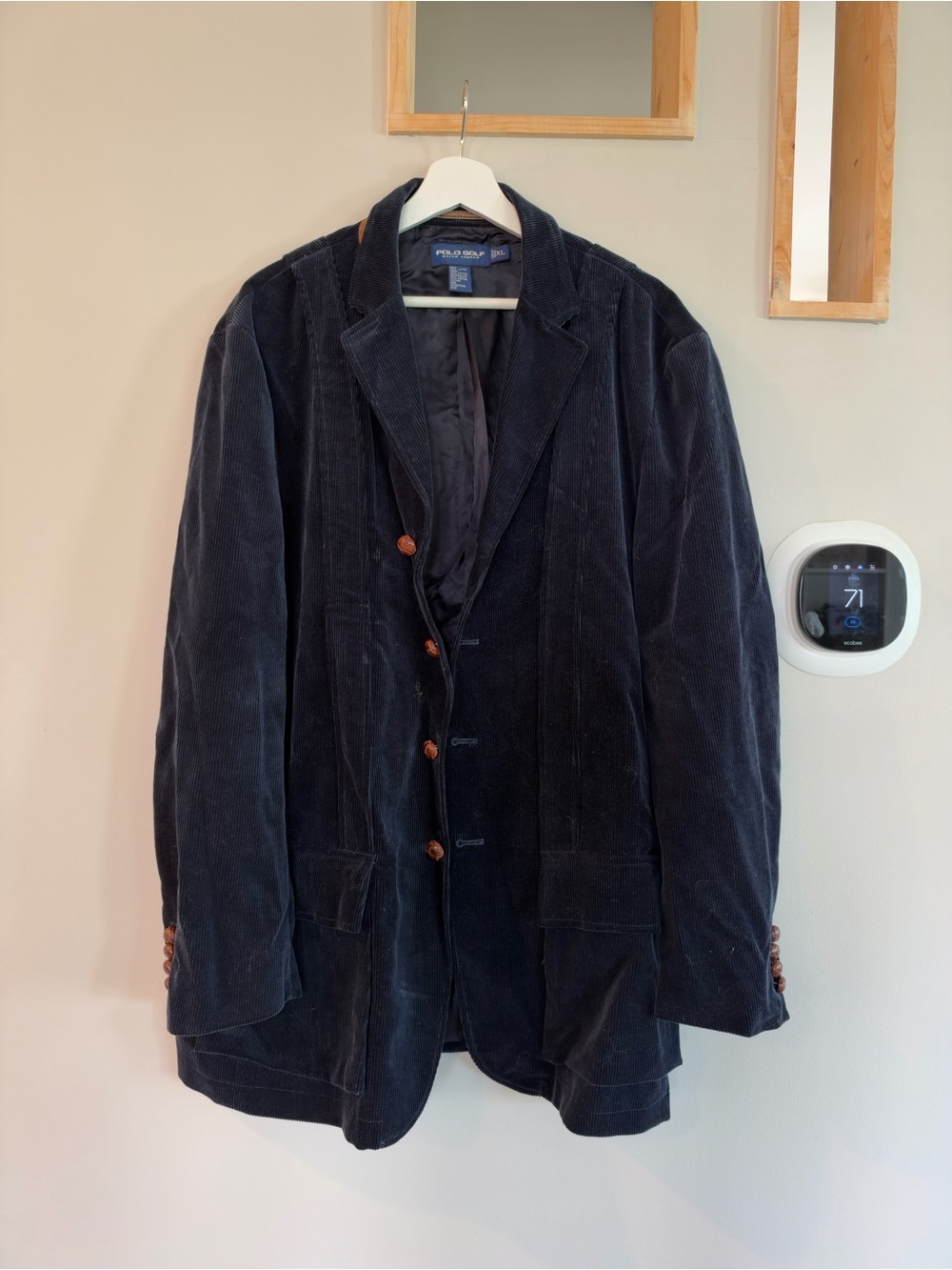 Polo by Ralph Lauren Navy Corduroy Sport Coat with Brown Buttons
